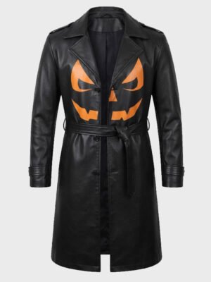 Black Jack-o’-Lantern Pumpkin Trench Coat