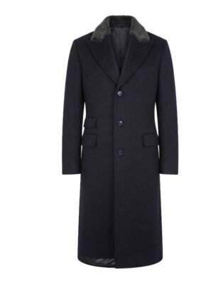 Men's 1920s Black Wool Coat