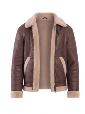 Men's Brown Shearling Leather Jacket