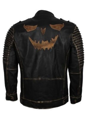 Men's Joke Scarecrow Black Leather Jacket