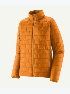 Men's Orange Quilted Puffer Jacket