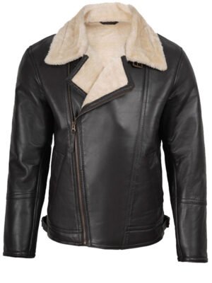 Men's Shearling Brown Biker Jacket