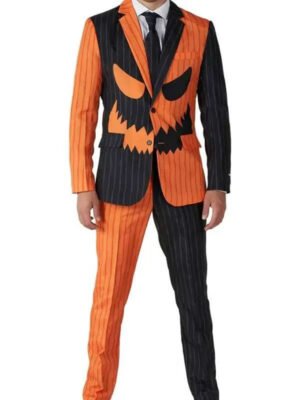 Halloween Jack-O-Lantern Pinstripe Suit for Men