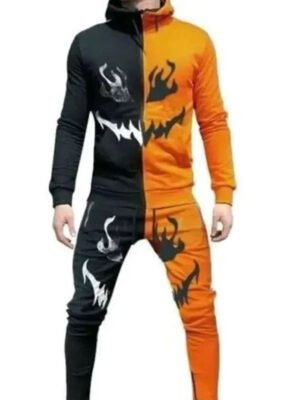 Men Halloween Pumpkin Tracksuit
