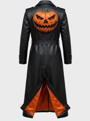 Halloween Pumpkin Jack o Lantern Leather Coat