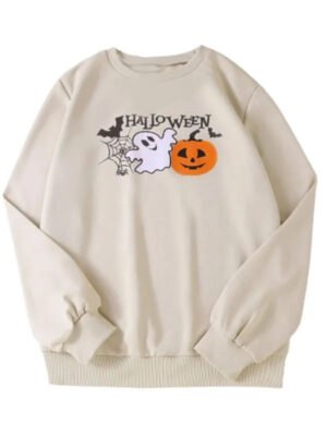 Halloween Pumpkin Printed Sweatshirt