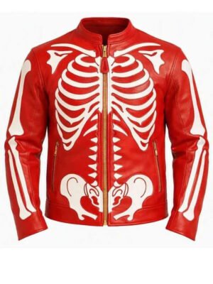 Red Skeleton Leather Jacket