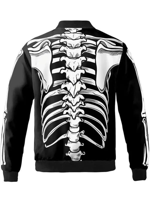 Halloween Ribcage Bomber Jacket - Image 2