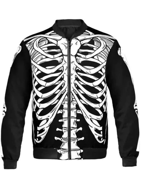 Halloween Ribcage Bomber Jacket