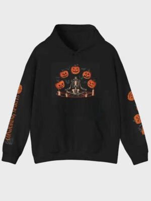Halloween Skeleton Head Pumpkin Hoodie