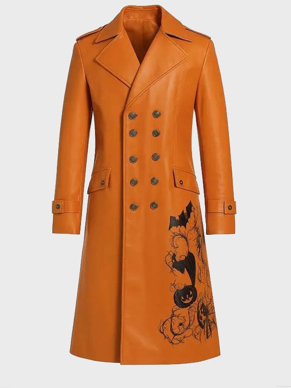 Halloween The Shadow Veil Pumpkin Leather Coat - Image 2