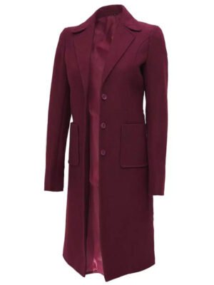 Women's Burgundy Wool Coat