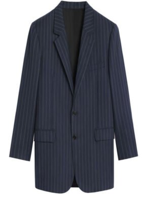 Women’s Striped Blue Wool Blazer