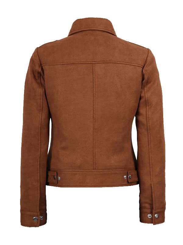 Women's Classic Brown Suede Jacket - Image 2