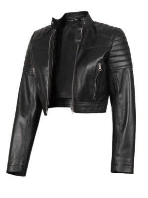 Women's Cropped Leather Jacket
