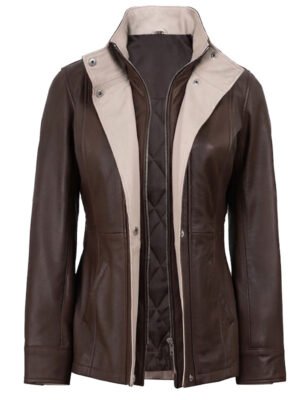 Women's Fitted Brown Leather Jacket
