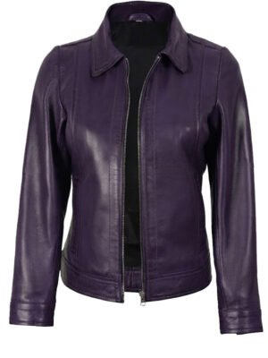 Women's Purple Leather Jacket
