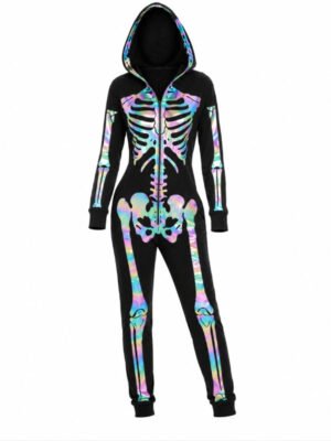 Women's Reflective Skeleton Costume