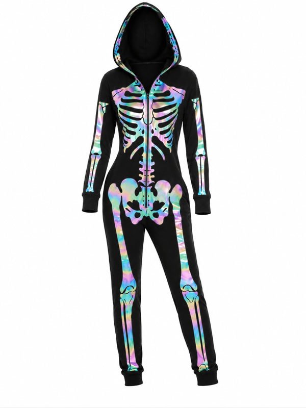 Women's Reflective Skeleton Costume