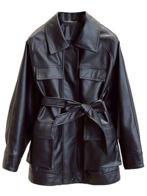 Womens Stylish Leather Field Jacket
