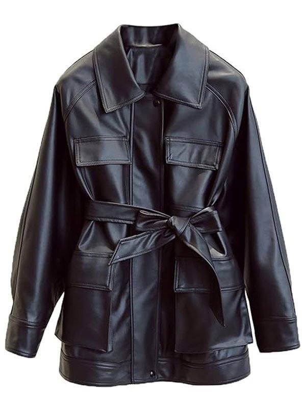 Womens Stylish Leather Field Jacket