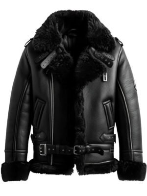 Women’s Winter Aviator Black Shearling Jacket