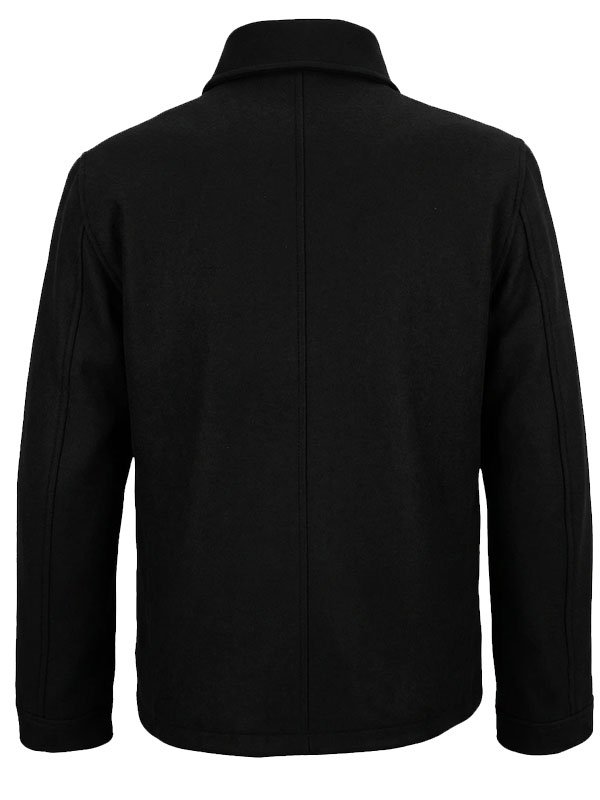 Black Wool Trucker Style Jacket - Image 2